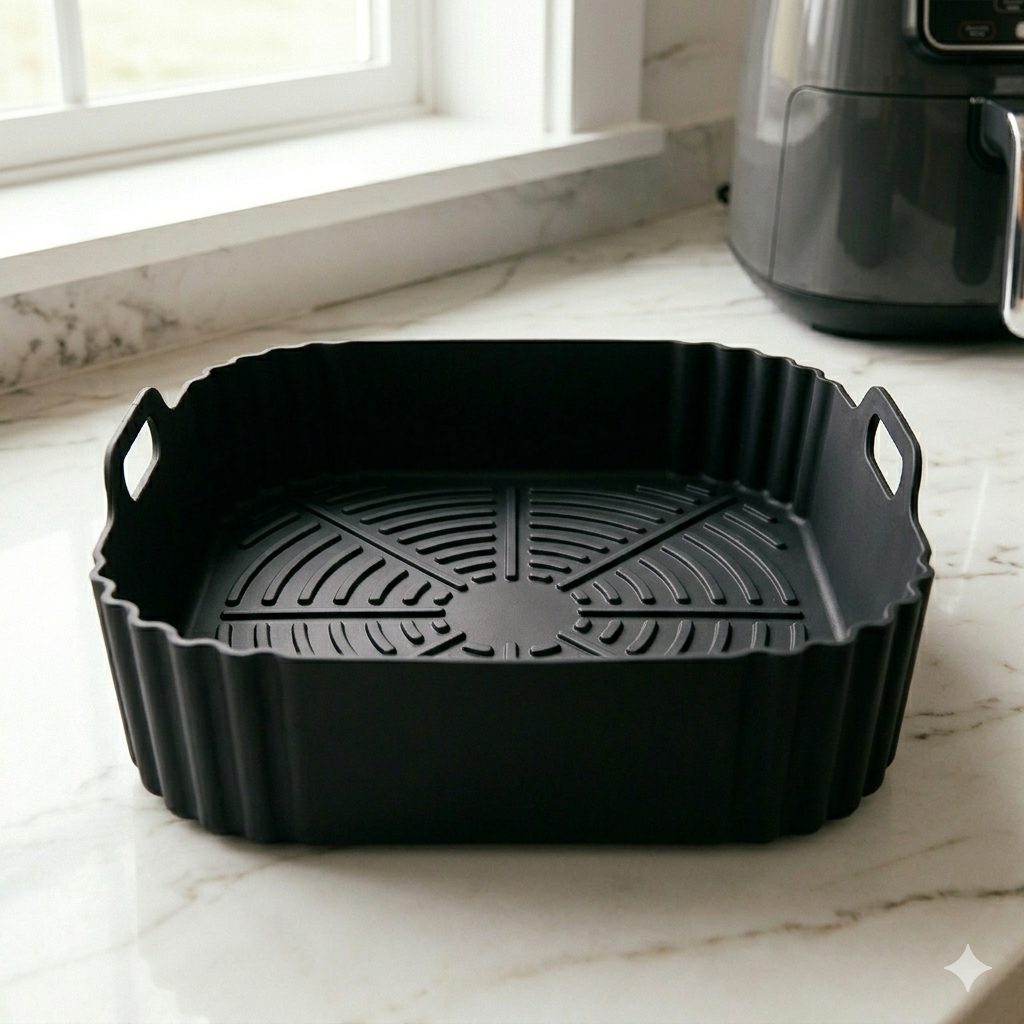 22.5cm Silicone Air Fryer Liners Reusable Non-Stick Basket for Ninja AF181 AF180 AF141 AF140 Other 5-8QT Air Fryer Accessories