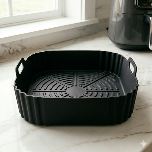 22.5cm Silicone Air Fryer Liners Reusable Non-Stick Basket for Ninja AF181 AF180 AF141 AF140 Other 5-8QT Air Fryer Accessories