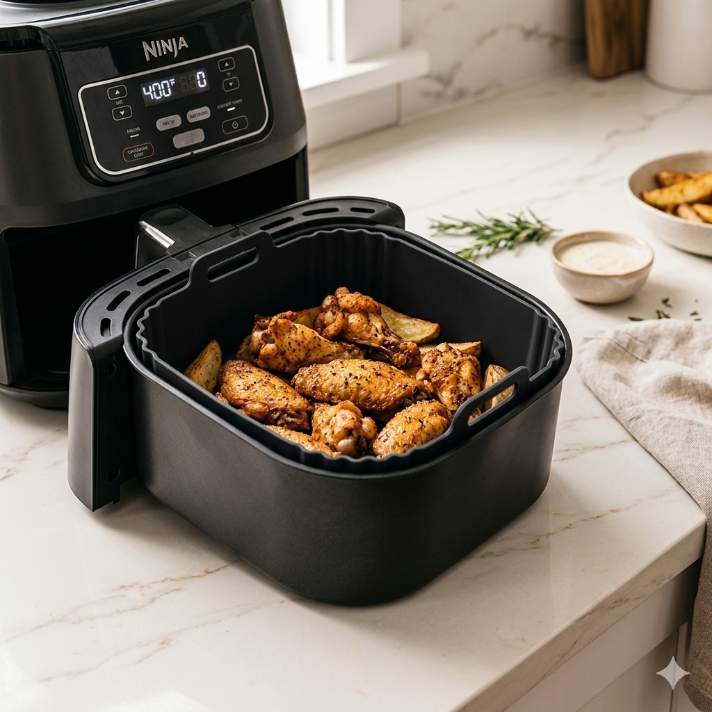 22.5cm Silicone Air Fryer Liners Reusable Non-Stick Basket for Ninja AF181 AF180 AF141 AF140 Other 5-8QT Air Fryer Accessories